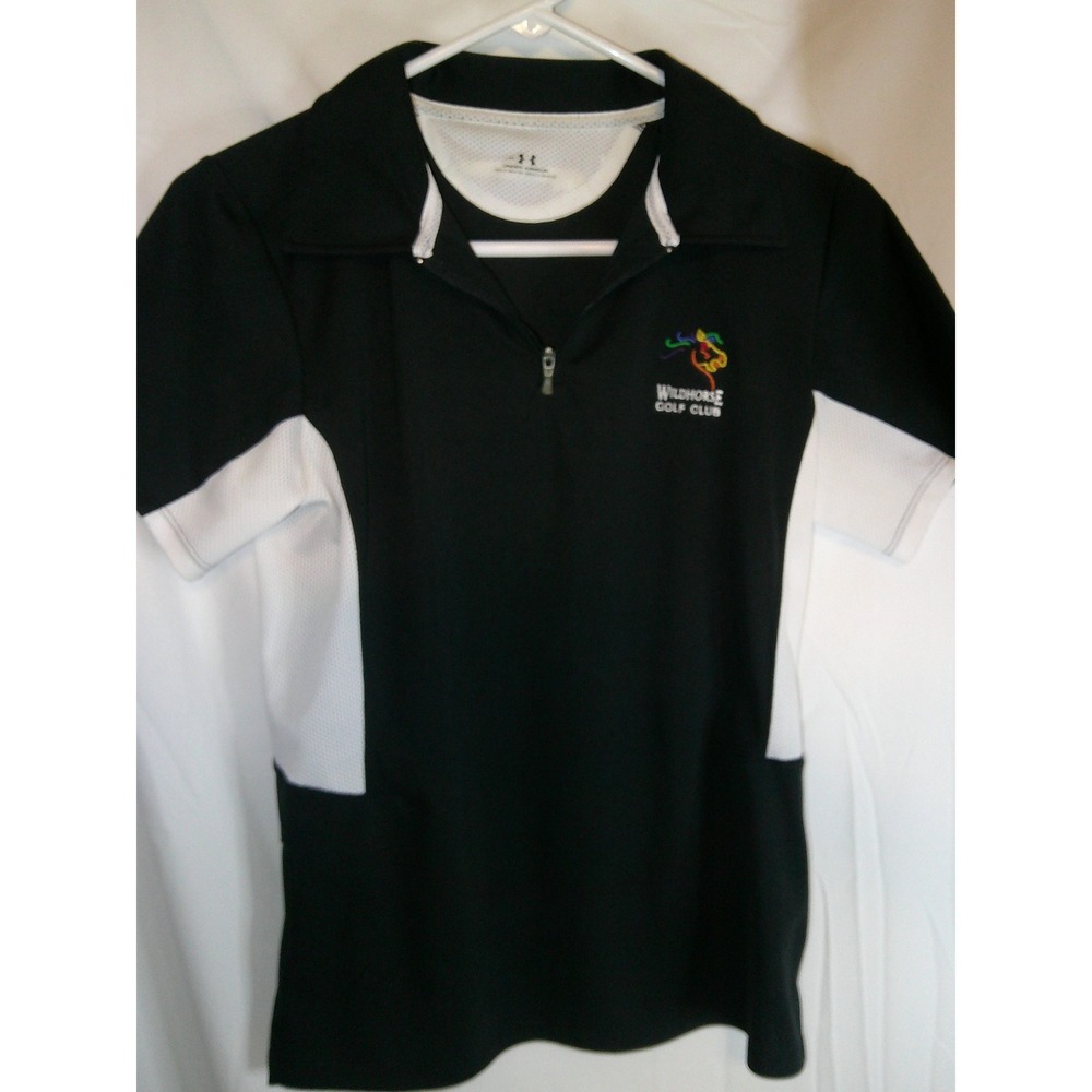 Under Armour‎ Golf Polo Shirt Wildhorse Golf Club Black White Size M